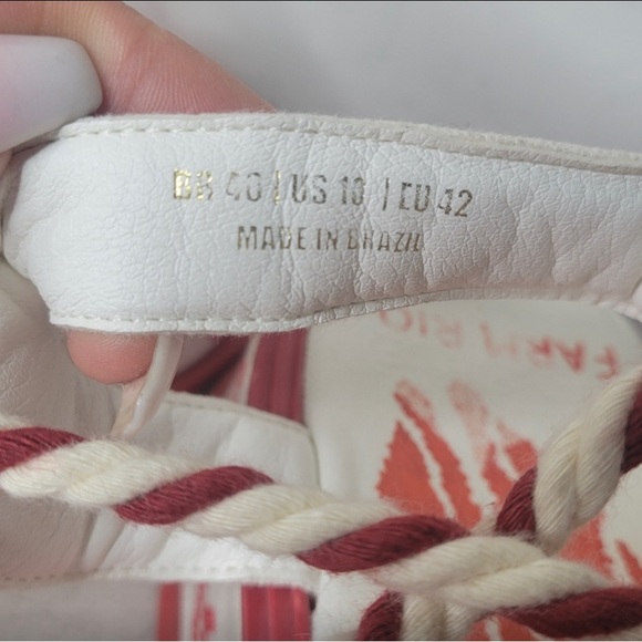 Farm Rio Embroidered Ankle Tie Platform Sandal SZ 10 - Picture 4 of 4